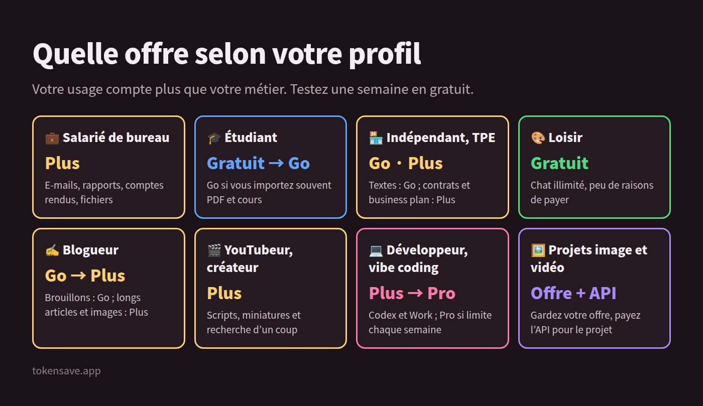 Quelle formule ChatGPT choisir selon votre métier : salarié, étudiant, indépendant, loisirs, blogueur, youtubeur, développeur