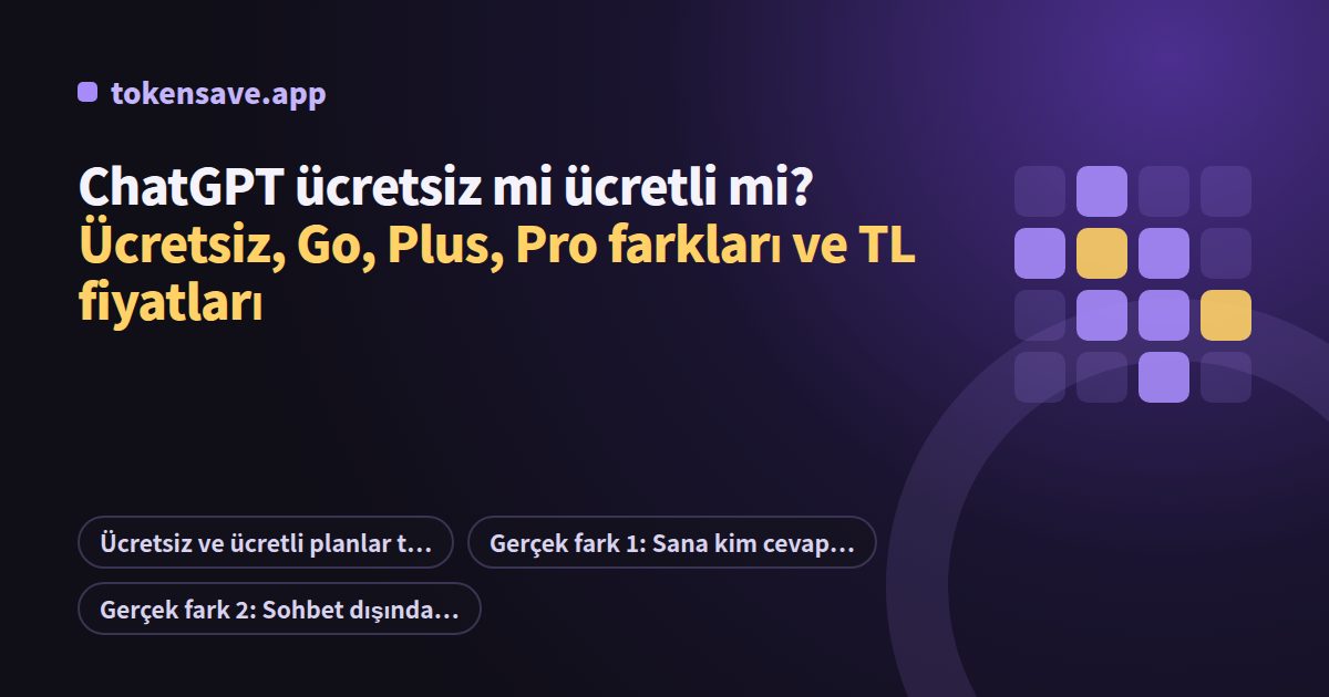 ChatGPT ücretsiz mi ücretli mi? Ücretsiz, Go, Plus, Pro farkları ve TL fiyatları