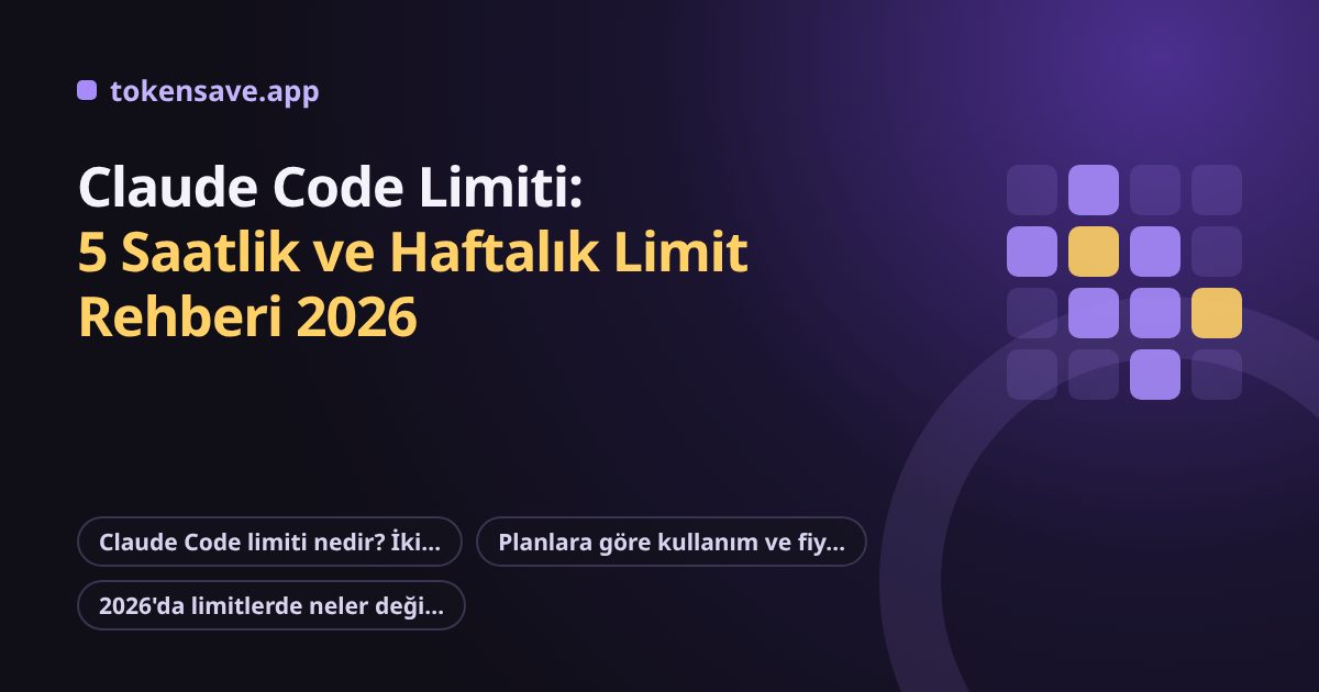 Claude Code Limiti: 5 Saatlik ve Haftalık Limit Rehberi 2026