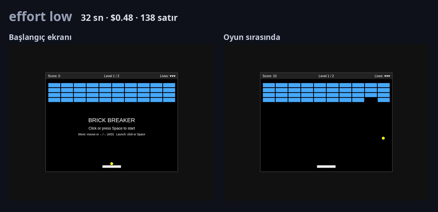 effort low ile yapılan oyunun başlangıç ekranı ve oynanışı