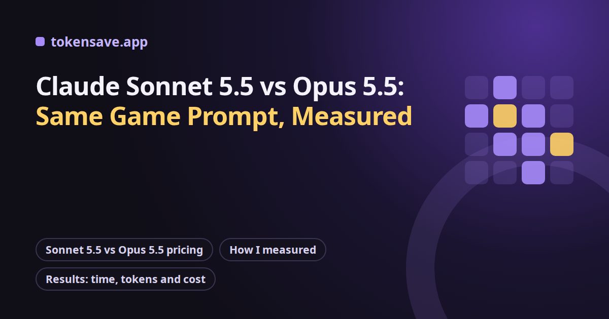 Claude Sonnet 5.5 vs Opus 5.5: Same Game Prompt, Measured