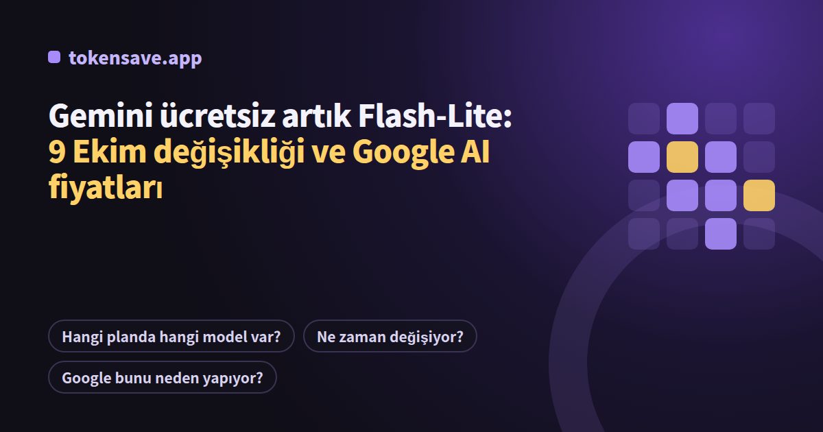 Gemini ücretsiz artık Flash-Lite: 9 Ekim değişikliği ve Google AI fiyatları