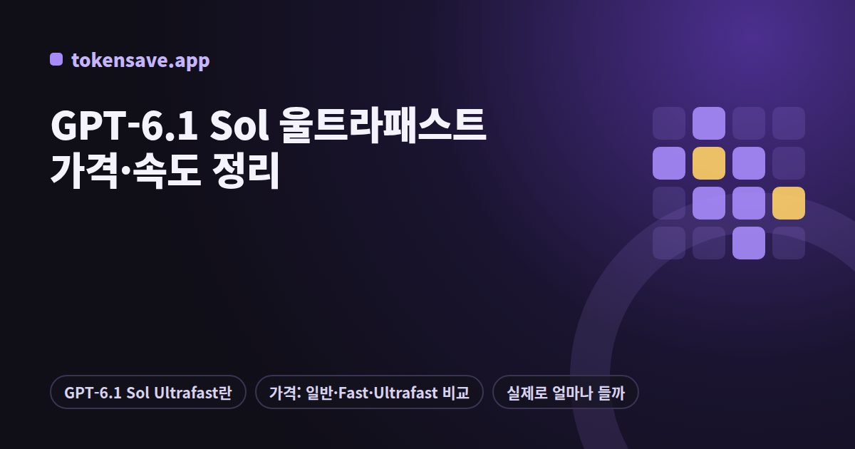 GPT-6.1 Sol 울트라패스트 가격·속도 정리