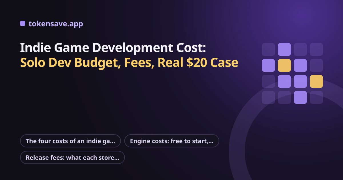 Indie Game Development Cost: Solo Dev Budget, Fees, Real $20 Case