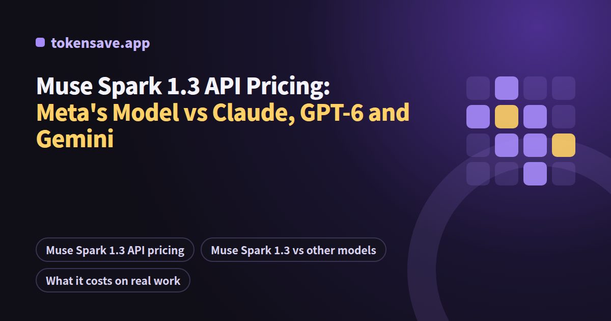 Muse Spark 1.3 API Pricing: Meta's Model vs Claude, GPT-6 and Gemini
