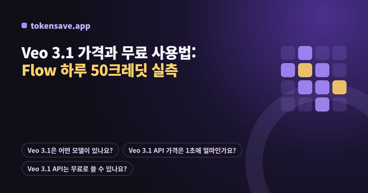 Veo 3.1 가격과 무료 사용법: Flow 하루 50크레딧 실측